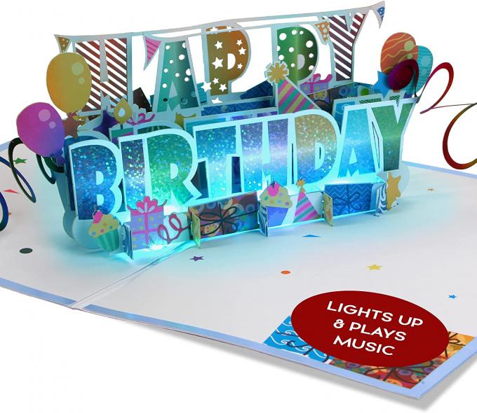 LEIDENE Lichte 3D duikt Groetkaart voor Verjaardagscmyk Kleur 14.8×21cm op Grootte 6