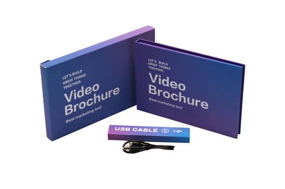 Kunstmatige LCD-video-brochure-kaart voor bedrijven met aanpasbare knoppen en een hoge batterijcapaciteit