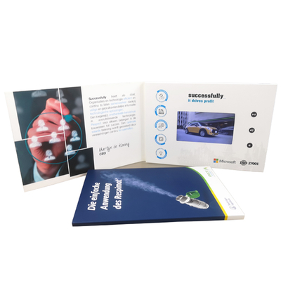 480 x 272 Resolutie LCD Video Book voor zakelijke promotie en High Memory voor maximale belichting