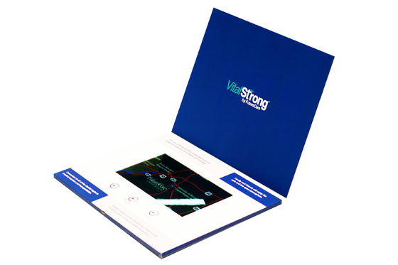 Elektronische digitale videoomslagbrochure in druk met LCD het Scherm