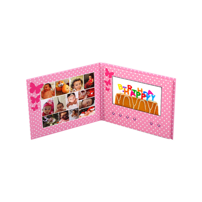 7inch LCD media kaart van de de brochureuitnodiging van het spelermerk de video voor bedrijfs marketing reclame