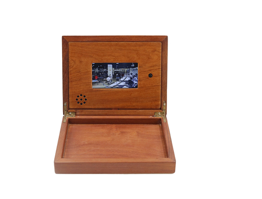 Houten promotie videodoos, 4,3 Duimlcd het Geheugen van de giftdoos 128MB