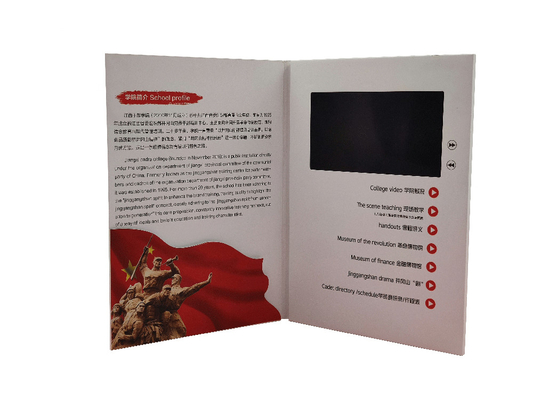 OEM ODM Douaneontwerp 7 Duimlcd Videotijdschrift de Druk Videobrochure Van meerdere bladzijden van de Reclameomslag